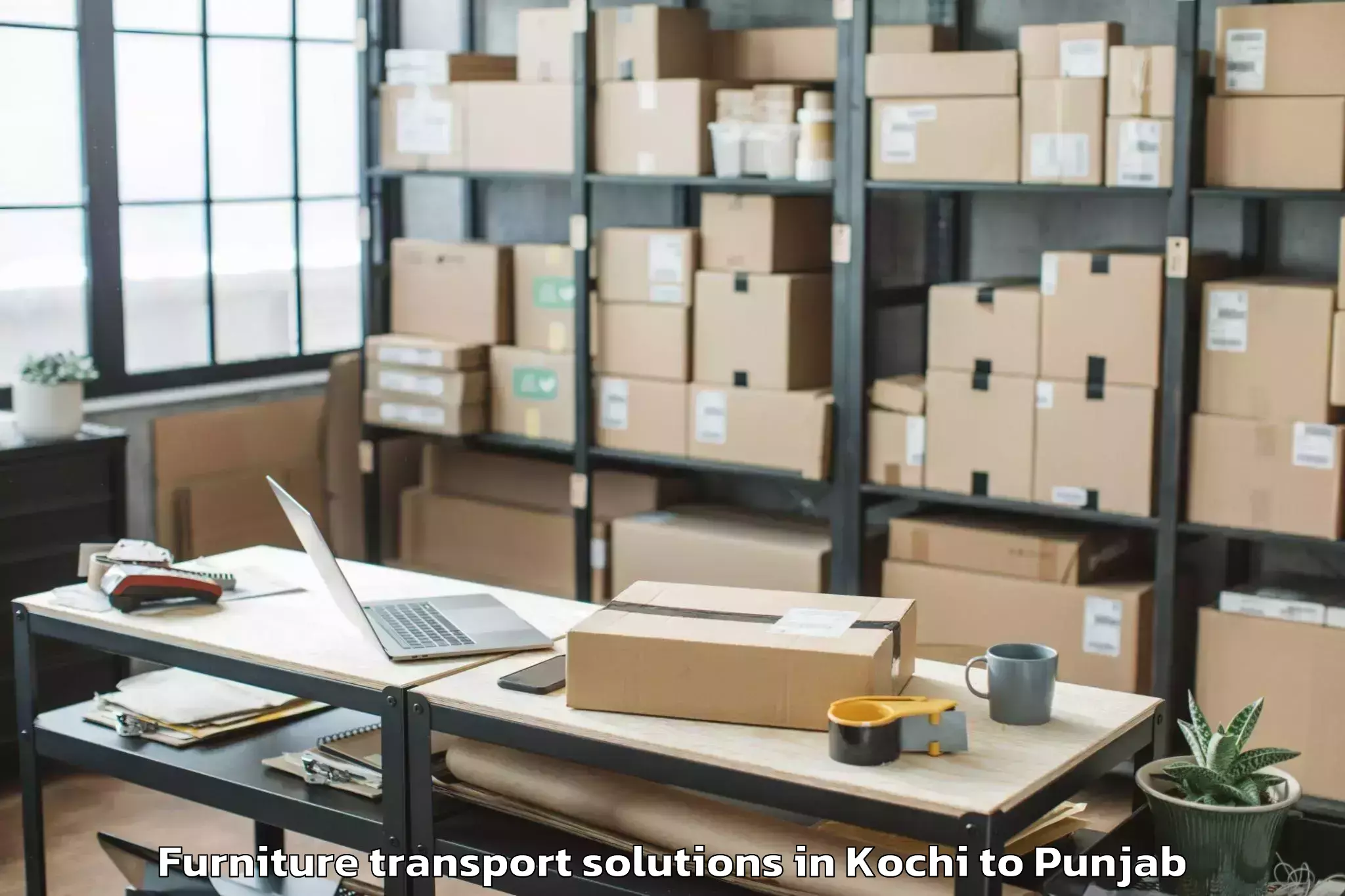 Book Kochi to Garhshankar Furniture Transport Solutions Online